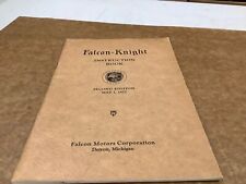FALCON-KNIGHT INSTRUCTION BOOK, 2ND ED. -MAY 1, 1927; EXCELLENT USED CONDITION picture