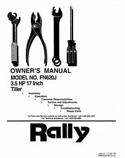 Tiller Operator Instructions Maint & Servi Rally Model No. FN620J 3.5 HP 17-inch picture