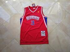 🔥 Men's Allen Iverson #3 Philadelphia  Throwback Mitchell & Ness  Red Jersey picture