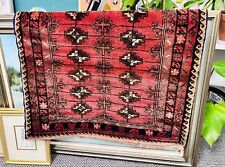 Authentic Hand Knotted Afghan Balouch Wool Area Rug 4.1 x 2.9 Ft picture