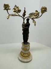 Antique French 19th Century Bronze & Ormolu Gilt Candle Holder Louis XVI Style picture