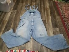Vintage Liberty Overalls Bibs Mens Size 42x32 Light Wash Blue Jeans Discolored  picture