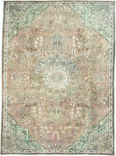 Floral Antique Muted Stone Washed 7X10 Distressed Vintage Oriental Rug Carpet picture