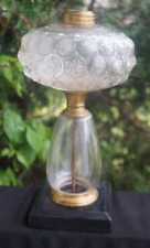 Antique 1880s Victorian Starburst Pattern Glass Oil Lamp - EAPG - Glass Stem picture