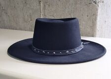 Stetson Black Hawk Gambler Hat Size Large 100% Wool Water Repellent Excellent picture
