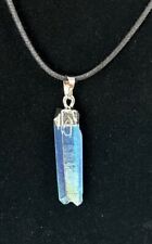 aqua aura quartz pendant with adjustable cord picture