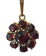 Gorgeous Vintage Natural Red Garnet Pendant 18ct Yellow Gold - 2.87 Grams picture