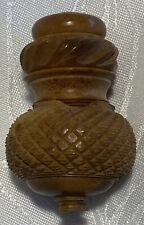 Beautiful Antique Hand Carved Coquilla Nut Sewing/Etui Screw Top Container-flaw picture