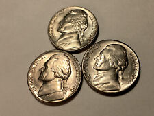 1940 P-D-S Jefferson Nickels Ch BU+ SUPERB Nice Set of 3  BEAUTIFUL #151 picture