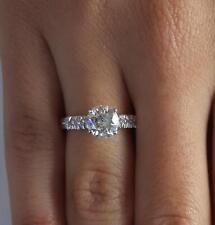 1 Ct Pave 4 Prong Round Cut Diamond Engagement Ring SI2 D White Gold 18k picture