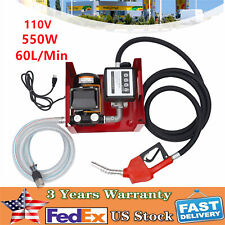 110V Electric Fuel Transfer Pump 550W-60L/Min W/Nozzle Meter Fit Oil Fuel Diesel picture