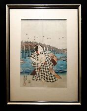 UTAGAWA KUNISIDA (TOYOKUNI III) JAPAN 1786-1865 'UKIYO-E' WOODBLOCK, LAID DOWN picture