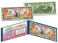 HAPPY MOTHER'S DAY Keepsake Gift Colorized $2 Bill U.S. Legal Tender with Folio picture