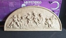 Vintage Mid Century Cupids or Cherubs Half Circle Bas-relief Wall Sculpture 44