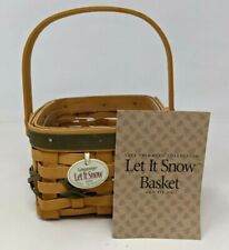 VTG 2000 Longaberger Let It Snow Tree Trimming Green Woven Basket Protector SS21 picture