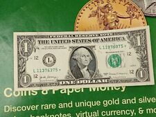 NEW 2017A STAR NOTE $1 DOLLAR BILL L 11376375* UNCIRCULATED TP-4568 picture