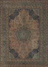 Vintage Muted Wool Handmade Floral Mashaad Dining Room Rug Area Carpet 8x11 picture