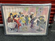 Vintage Isaac Maimon 1980 Limited Lithograph Cafe Scene Signed Numbered Framed picture