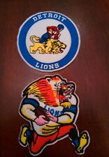 (2) Detroit Lions Vintage iron -on Embroidered patches Patch lot  3