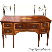 1780-1790 george III  inlaid satinwood  sideboard server brass gallery candle picture