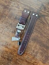 Authentic IWC 22mm Big Pilot Brown Leather OEM Watch Strap & 18mm Deploy Buckle picture