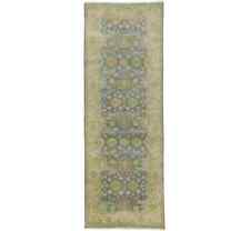 Muted Gray Floral Rare Size 4X12 Oushak Chobi Oriental Runner Rug Hallway Carpet picture