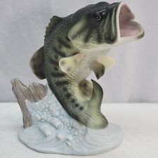 VTG Homco Masterpiece Porcelain 1988 Large Mouth Bass Fish Live Action Figurine picture