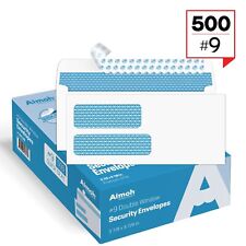 500#9 Double Window Self-Seal Envelopes - Security Tinted - (30139) picture