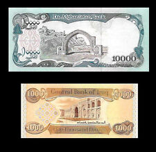 10,000 Afghanistan Afghanis + Free 1,000 Iraq Dinar  Lot 1 Each - U.S. seller picture