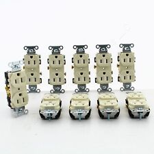 10 Hubbell Lt Almond Finder Groove Duplex Receptacle Outlets 5-15R 15A CRF15LA picture
