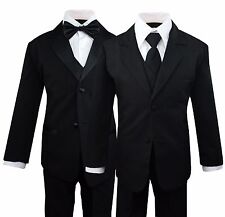 Boys Kids Children Formal Dress Black Suit Tuxedo Toddler 2T-14 Choose Style picture