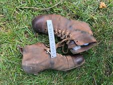 Vintage 1905 Antique Leather Soccer/Football Shoes Stacked Cleats Rugby Display picture