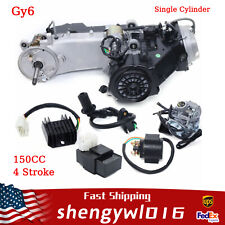 150CC 4 Stroke Long Case Complete Engine GY6 Scooter ATV Go Kart CVT Engine New picture