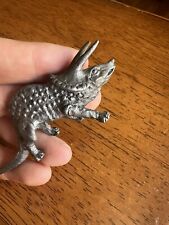 Vintage Estate Triceratops Dinosaur Figurine Made Of Pewter Metal Miniature 3” picture