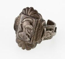 Vintage Mexican Biker Ring with Trojan Head Circa 1940's Size 12 picture