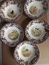 Spode woodland set of FIVE  Ascot  bowls- 5 designs ALL DOGS picture