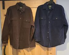 Lot of 2 Stillwater Supply Men's Size L Chamois Cotton Heavyweight Button Shirts picture