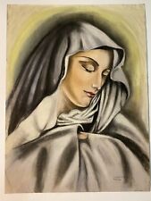 Large Original Virgin Mary Artwork. California Listed Artist 1947 Mater Dolorosa picture