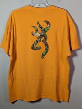 Y2K Vintage Browning Hunting Safety Yellow Gold Camo Camouflage Deer Logo Sz XL picture