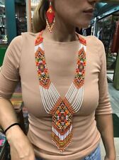 seeds beads native american necklace jewellery with matching earrings picture