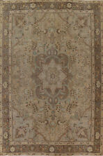 Vintage Muted Brown Wool Tebriz Traditional Area Rug 10x13 Wool Hand-knotted Rug picture