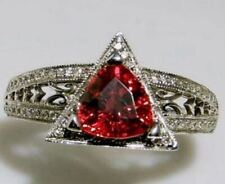 2.18 Ct Simulated Garnet Perfect Vintage Engagement Wedding Ring 14K White Gold picture