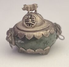 Antique / Vintage Chinese Stone & Silver Pig/Lions Signed Incense Burner SALE picture