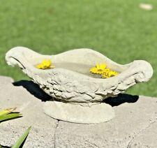 VINTAGE LE FLEUR BIRDBATH Cement Concrete Outdoor Garden Planter Urn Vase Feeder picture
