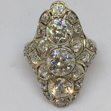 Art Deco 1920s Antique Ring 14K Gold 3.85 Ct Old European Cut American Size 6.5 picture