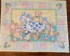 Mary Engelbreit Fabric Quilt Blanket Panel Baby Toys Plush Bear Bunny 35x45” picture