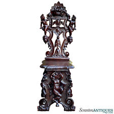 Antique Italian Renaissance Revival Carved Walnut Figural Chair picture