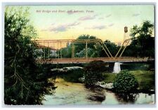 1908 Mill Bridge And River Scene San Antonio Texas TX Posted Vintage Postcard picture