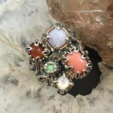 Carolyn Pollack Vintage Sterling Silver Multi-gemstone Decorated Ring For Women picture