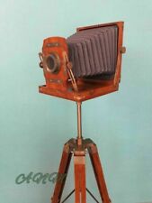 Antique Folding Camera With Wooden Tripod Stand Home Decorative picture